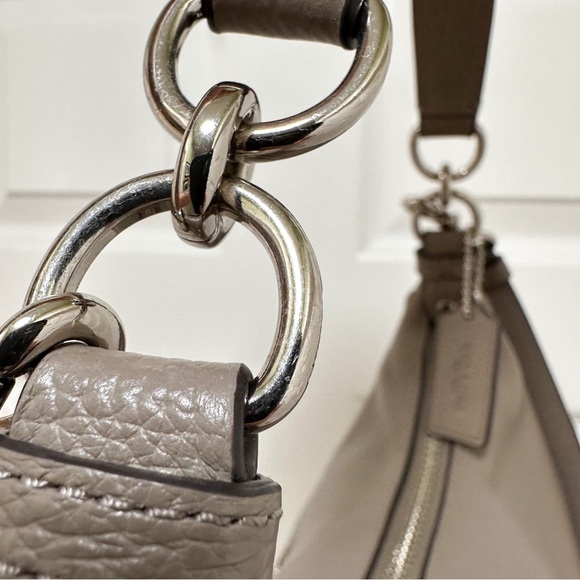 Coach Harley Large Hobo in Taupe Grey Pebbled Leather - Picture 9 of 12